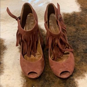 COCLICO BROWN Fringe heels